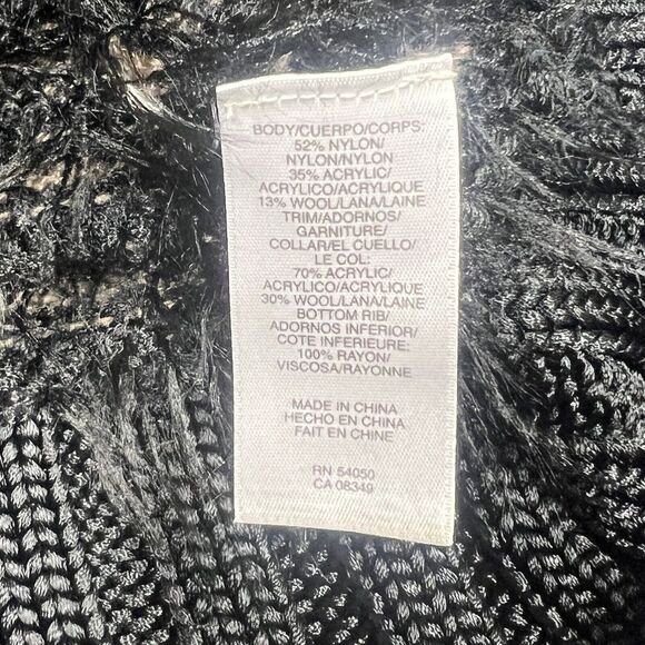 Rachel Roy Sweater Dress Womens Large Black Brown Striped Stretch Wool Fitted - Picture 10 of 13